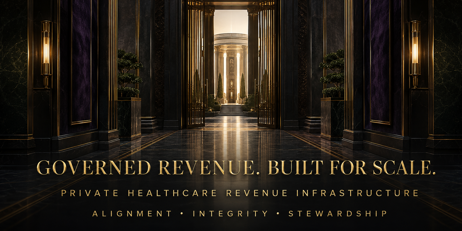 Governed revenue, built for scale. Private healthcare revenue infrastructure founded on alignment, integrity and stewardship.